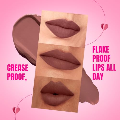 Image of Elle18 Matte Max Liquid Lipstick - Nude Spice, for Smooth Lips, with Hyaluronic Acid & Vitamin E, Blur Matte Finish, Transferproof & Smudgeproof - 6ml