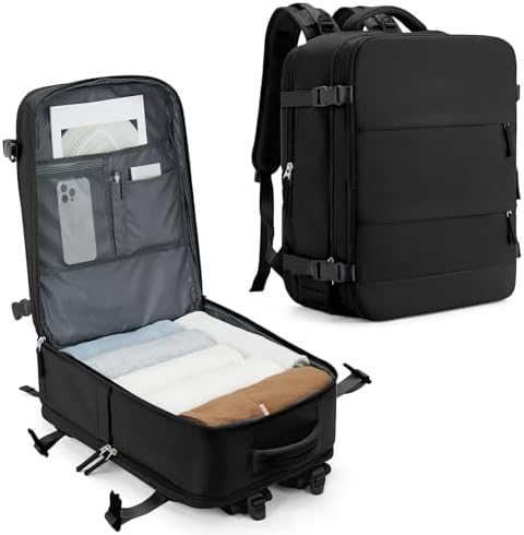 SZLX Grote Dames Reis Rugzak Heren Cabine Tassen Voor Ryanair Easyjet Handbagage Tas Onder Stoel Handbagage Reis Rugzak Cabine Grootte Vlucht Rugzak Fit 14-inch Laptop Met Schoenen Compartiment