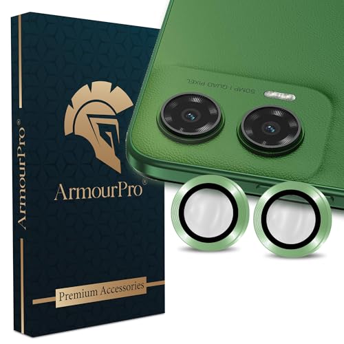 Image of ArmourPro Camera Rings Tempered Glass for Motorola G35, Tough HD Individual Aluminum Alloy Rings 9H Camera Cover, Scratch-Resistant,Camera Lens Protection| Green, 1 Pack