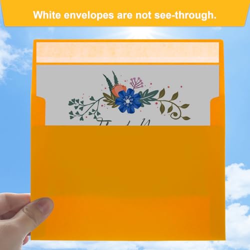 Image of 50 Packs Yellow 5x7 Envelopes 5x7, Fade Bright Yellow Color Envelopes Self Seal for Weddings, Photos, Greeting Cards, Mailing