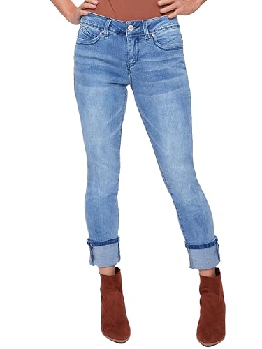 Royalty YMI Women Wannabettabutt Mega Cuff Ankle Jean Made from Recycled Fibers