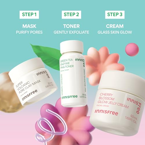 Innisfree Super Volcanic Clay Masks - Pore & Sebum Clay Mask for Oily Skin, Dual Mask for Normal to Dry Skin, Available in Limited Edition & Gift Sets