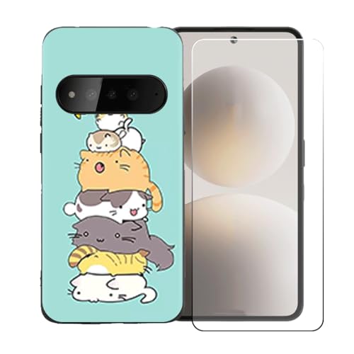 LCEHTOGYE �K�p Brain Natural AI Phone +�����K���X�X�N���[���v���e�N�^�[�p�P�[�X�A�K�p Brain Natural AI Phone (6,77")�ƌ݊����̂���u���b�N�\�t�gTPU�V���R���Q���P�[�X�ی�J�o�[ LLM39