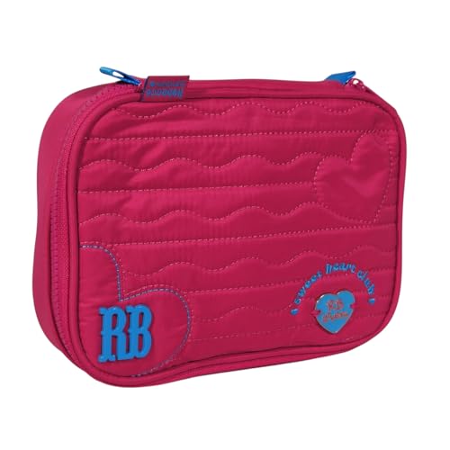 Estojo Rebecca Bonbon Box Nylon Logo Escolar 36 Elásticos (Rosa)