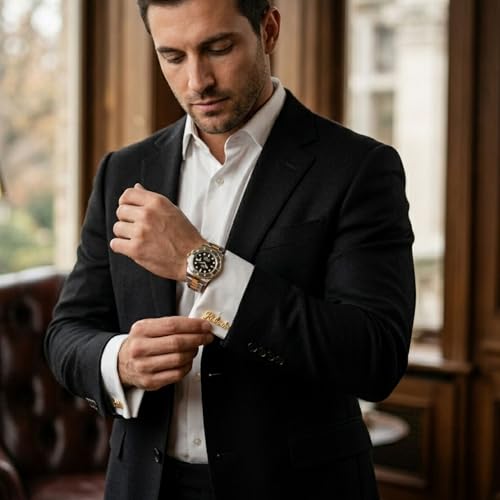 Image of Personalized Full Name Cufflinks for Men and Women | Custom Engraved Name Cuff Links | Groom Wedding Jewelry | Unique Personalized Gift for Him and Her