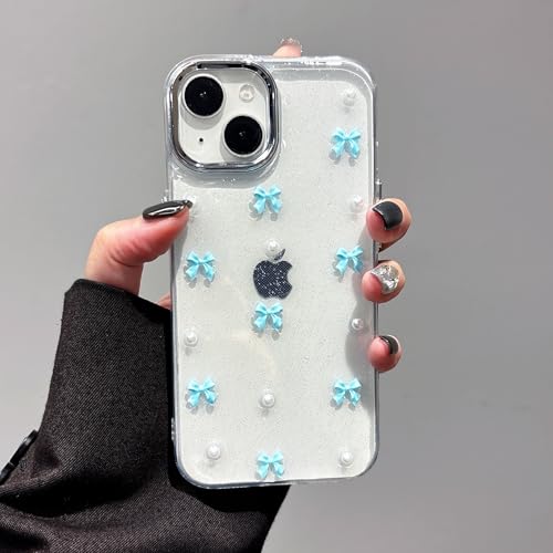 Coque iPhone 14 Plus nœud bleu protégeant l'appareil sans masquer son design - 5
