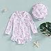 Baby Toddler Girls Swimsuits Long Sleeve Cute Bowknot Print Rash Guard with Hat UPF 50+ Sun Protection Infant Bathing Suits (White,12-18 Months)