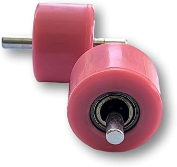 Replacement wheels for two-wheeled sports shoes.