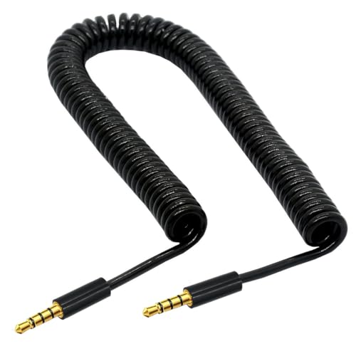 Cable de audio en espiral 3.5mm 2.5M macho a macho miniatura 1