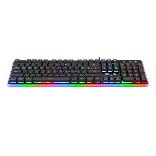 Redragon K509-Rgb Pc Gaming Keyboard 104 Key Quiet Low Profile Rgb Keyboard Backlit Dyaus Pro Mechanical Feel Keyboard For Windows Pc (With Edge Side Light Illumination) #TOP1