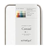 Schlafgut Casual Spannbettlaken bis 100x200 cm, Full-White aus 100% Bio-Baumwolle