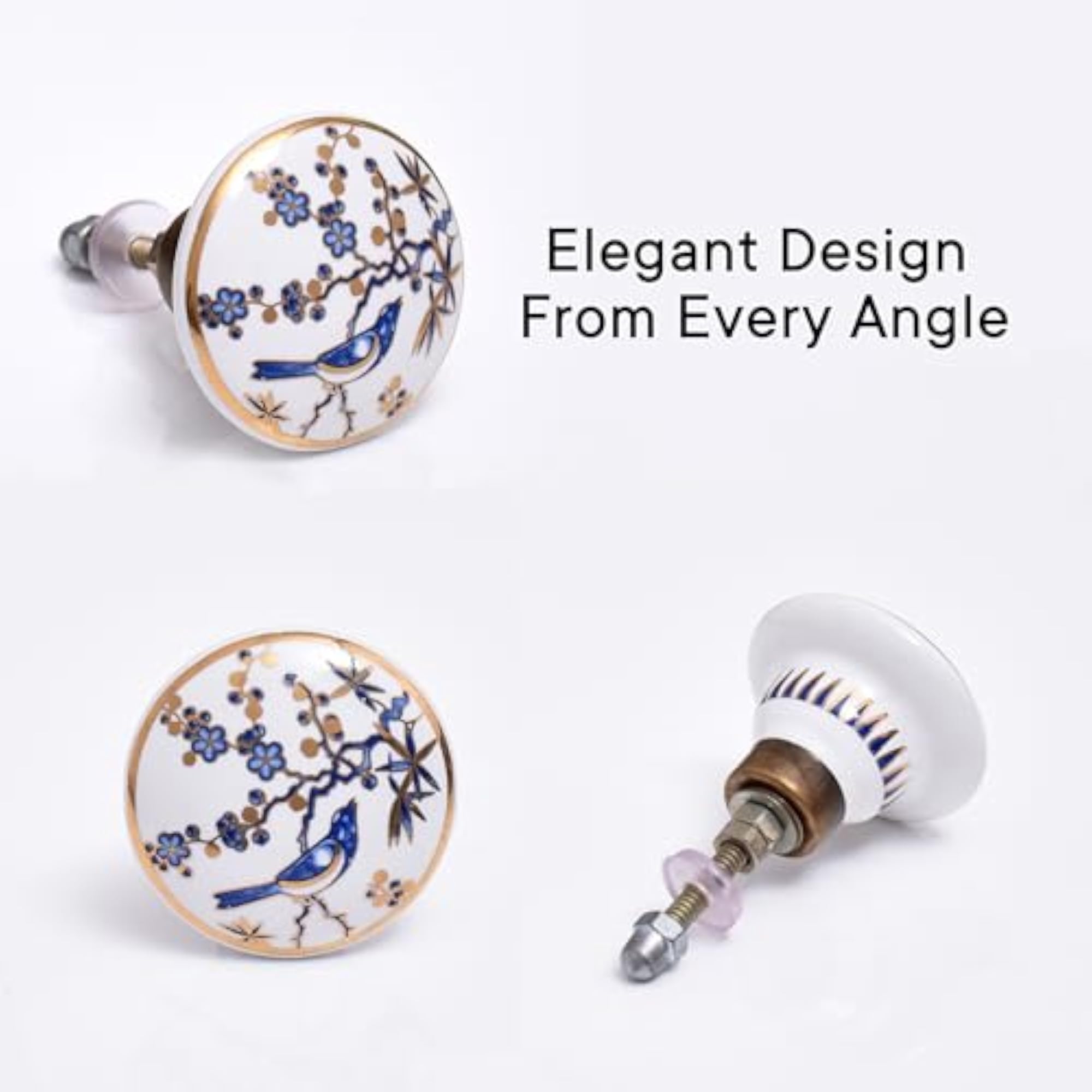 Ceramic Bird Cabinet Knobs for Drawer & Wardrobe Doors