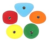 Atomik Rock Climbing Holds Set of 5 Medium Bolt-On Slopers in Assorted Bright Tones