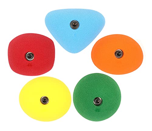 Atomik Rock Climbing Holds Set of 5 Medium Bolt-On Slopers in Assorted Bright Tones