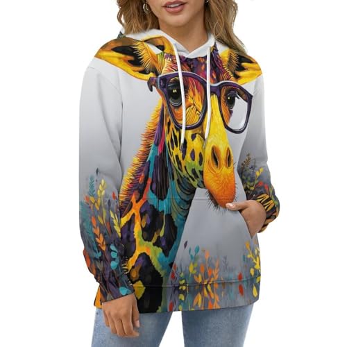Sweat à capuche girafe pull chaud à manches longues pour le week-end - 2