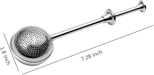 Miniatura 2 de Colador de té de acero inoxidable de mango largo para tetera, bola de filtro de infusor de té reutilizable para especias y condimentos de té de