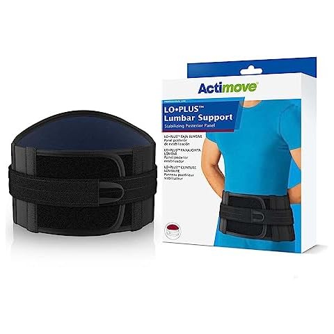 Actimove Professional LO PLUS Lumbar Support Stabilizing Posterior Panel | Lumbar Sacral Support Belt for Lumbar Lower Back Support Belt for Sciatica, Herniated Disc, Scoliosis Back Pain Relief | Black, Large Cover