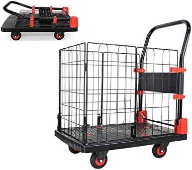 Uholan Platform Trucks Folding Hand Truck Cage Cart Carrying Weight 330lbs Portable Platform Cart Collapsible Dolly