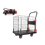 Uholan Platform Trucks Folding Hand Truck Cage Cart Carrying Weight 330lbs Portable Platform Cart Co