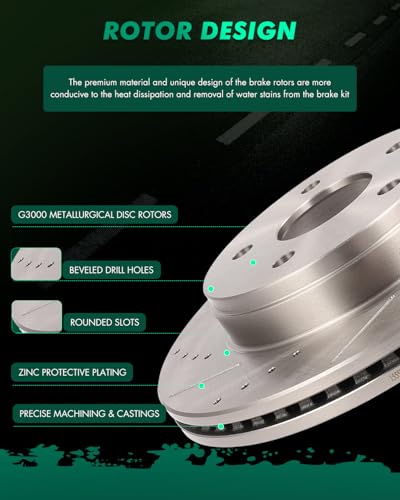 Image of SCITOO Brake Kits Front Rear Brake Rotors Brake Pad:53005;53006;D966;D898 | Fit For Dodge For Durango 2004-2006,For Dodge For Ram 1500 2002-2005