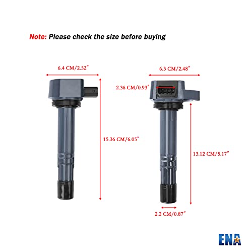 Ena Set Of 4 Ignition Coil Pack Compatible With Civic Acura 2002 2003 2004 El 2001 2002 2003 2004 2005 Civic 1.7L L4 Replacement For C1460 Uf-400 Uf400 #TOP6