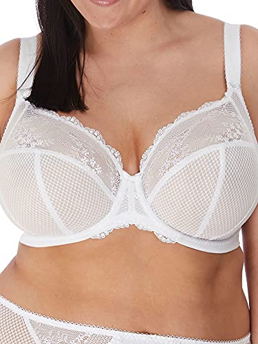 Image of Elomi Women's Charley Stretch Plunge Bra: Stretch Lace & Mesh, Racerback Option. Low Plunge UK Sizes D-JJ, US Sizes D-N