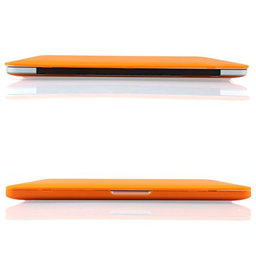 Image of Heartly Premium MacBook Flip Thin Hard Shell Rugged Armor Hybrid Bumper Back Case Cover for MacBook Pro 15 inch inch - Mobile Orange
