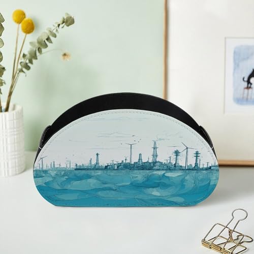 Support de télécommande en cuir à 5 compartiments Wind in The Ocean - 8