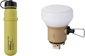 ELECOM NESTOUT Portable Charger and Lamp, 5000mAh Outdoor Battery Power Bank, 32W USB-C Fast Charging PD, Battery and Light for Camping, 300 Lumen LED Lantern Lamp-1