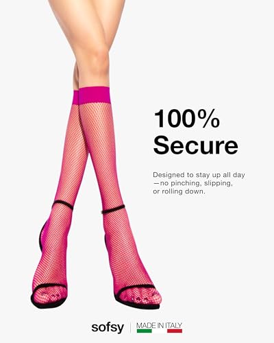 Image of sofsy Italian-Made Soft Fishnet Stockings for Women
