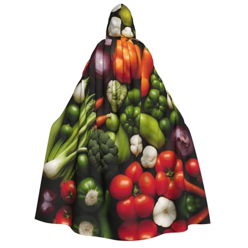 Cape à capuche costume de légumes 190 cm unisexe carnaval cosplay