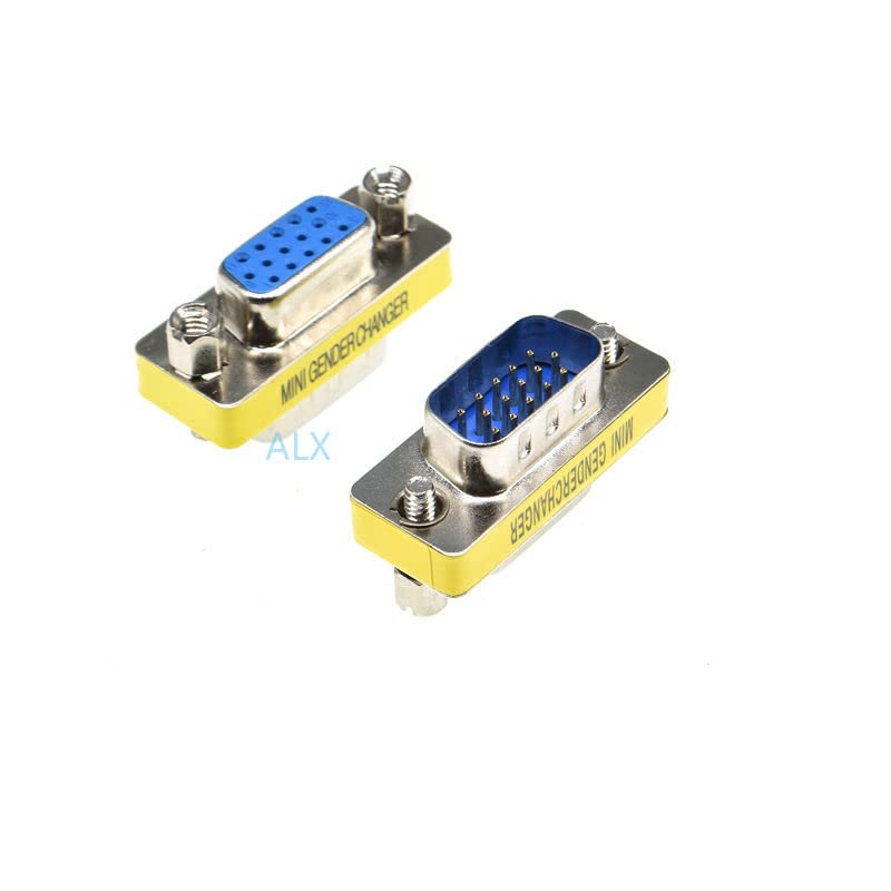 5PCS VGA SVGA DB15 15pin Male to Female Connector 15p Mini Gender Changer Adapter