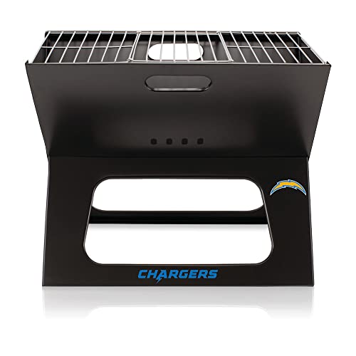 PICNIC TIME NFL Los Angeles Chargers X-Grill Portable Grill - Camping Grill - Small Charcoal Grill for Tailgating