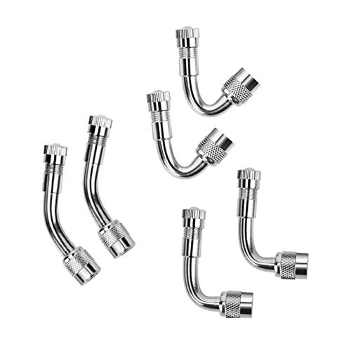 6 PCS Metal Valve Stem Extenders 45 Degree 90 Degree 135 Degree schrader valve extender Universal Valve Stem Extensions for Dual Wheels Passenger Cars, Stroller, RV, Motorcycles, Bicycles, Trailers by YIENAKFUN - Used condition - US$8.99