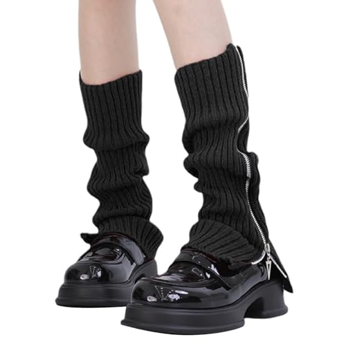 CHROMACRAFT 1 Par De Calentadores De Piernas Negros, Calentadores De Piernas Largas, Calentadores De Piernas De Punto, Accesorios De Ropa, Calentadores De Piernas De Invierno Para Mujeres