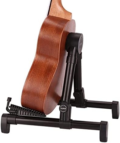 Guitar Stand Floor A-Frame Foldable, Adjustable Instrument Stand for Acoustic/Electric/Classical Guitar, Violin, Ukulele, Bass, Banjo, Mandolin, Light Compact for Playing Out On Concert Travel (Black)