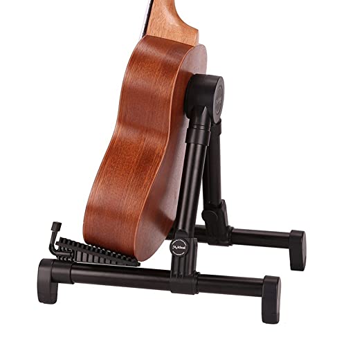 Guitar Stand Floor A-Frame Foldable, Adjustable Instrument Stand For Acoustic/Electric/Classical Guitar, Violin, Ukulele, Bass, Banjo, Mandolin, Light Compact For Playing Out On Concert Travel (Black) #TOP2