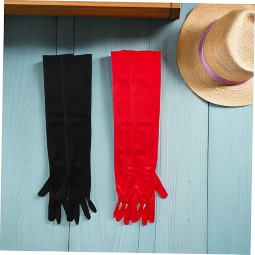 Guantes de satén estilo ópera con acabado elegante y textura sedosa para vestidos de novia 6