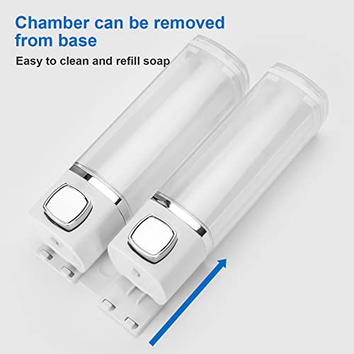 Insdawn Shampoo Dispensers For Shower Wall Mounted Soap Dispenser 2 Chambers Conditioner Body Wash Dispenser Set,Shampoo Dispenser For Shower Wall Mounted By Glue Or Screws #TOP5