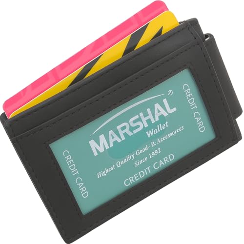 Genuine Leather Money Clip front pocket wallet with magnet clip and card ID Case (Black)3