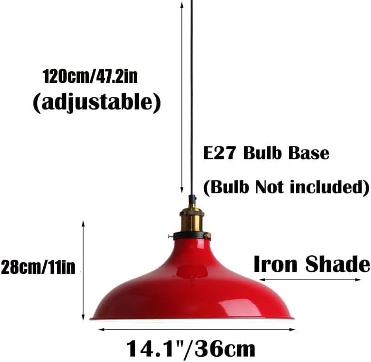 Miniatura 5 de Luces colgantes de estilo americano, lámpara colgante industrial vintage verde, lámpara colgante moderna con pantalla de metal para vestíbulo,