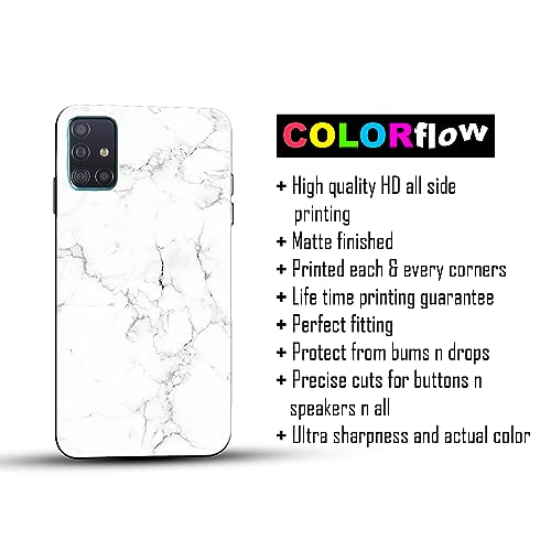 Image of COLORflow Back Cover Compatible with Samsung Galaxy A71 | Beautiful White Marble | Designer Printed Hard CASE Bumper Back Cover