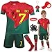 Heartsking Kids Football Kit, Home Away Soccer Jerseys With Training Shirts, Shorts, Socks, Guard Plate, Keychain, Bracelets and Bandages - Gifts for Children