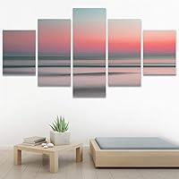 SIGNWIN 5 Panel Canvas Wall Art Modern Art Beach Coastal Expressive Global Multicolor Photography for Home Decorations Ready to Hang - 60