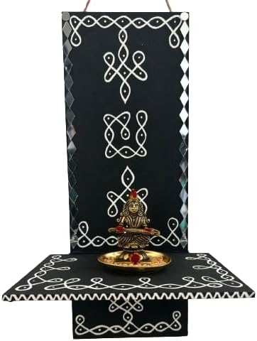 Generic Jenise Wall Hanging Candle Scones Wall Mounted Decor Wodden Candle Holders for Flower Vase Handmade Hanging Wall Sconces Indian Pooja Decorations for Home