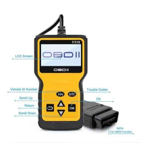 car Code Reader and Reset Tool Scanner for Car Obd2 Scanner Diagnostic Tool Vehicle Code Reader Auto Check Engine Obdii Eobd Can Diagnostic Scan Tool with Reset Clear — view 4