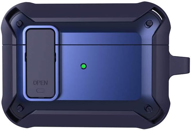 Shockproof Case for Airpods 3 with Keychain Hook (Navy Blue)