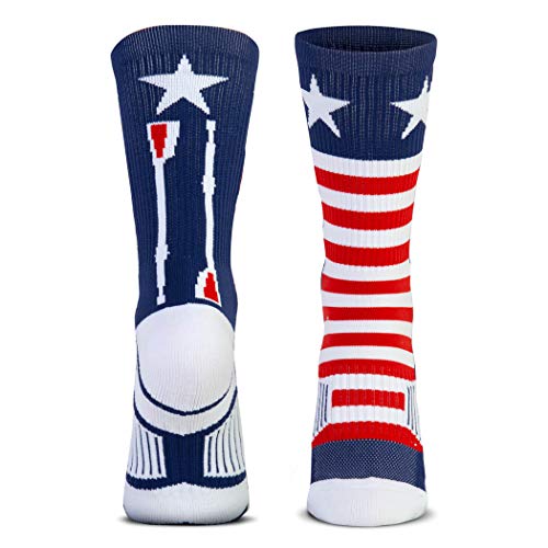 Chalktalksports Crew Woven Mid-Calf Socks | Usa | Red & White & Blue #TOP2
