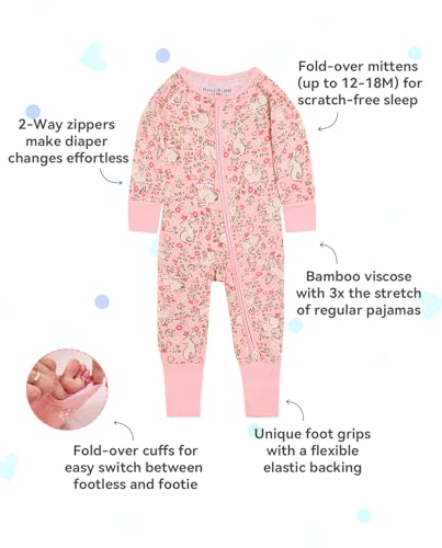 Bamboo Viscose Toddler Girls Kids Baby Long Sleeve Pajama Sets Snug fit Zipper Pajamas M18243