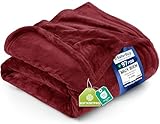 Utopia Bedding Kuschelige Fleecedecke [200x150 cm, Borgoña] Weiche, leichte, Warme Flauschige Decke Kuschelige und atmungsaktive Decken für Bett Sofa Couch